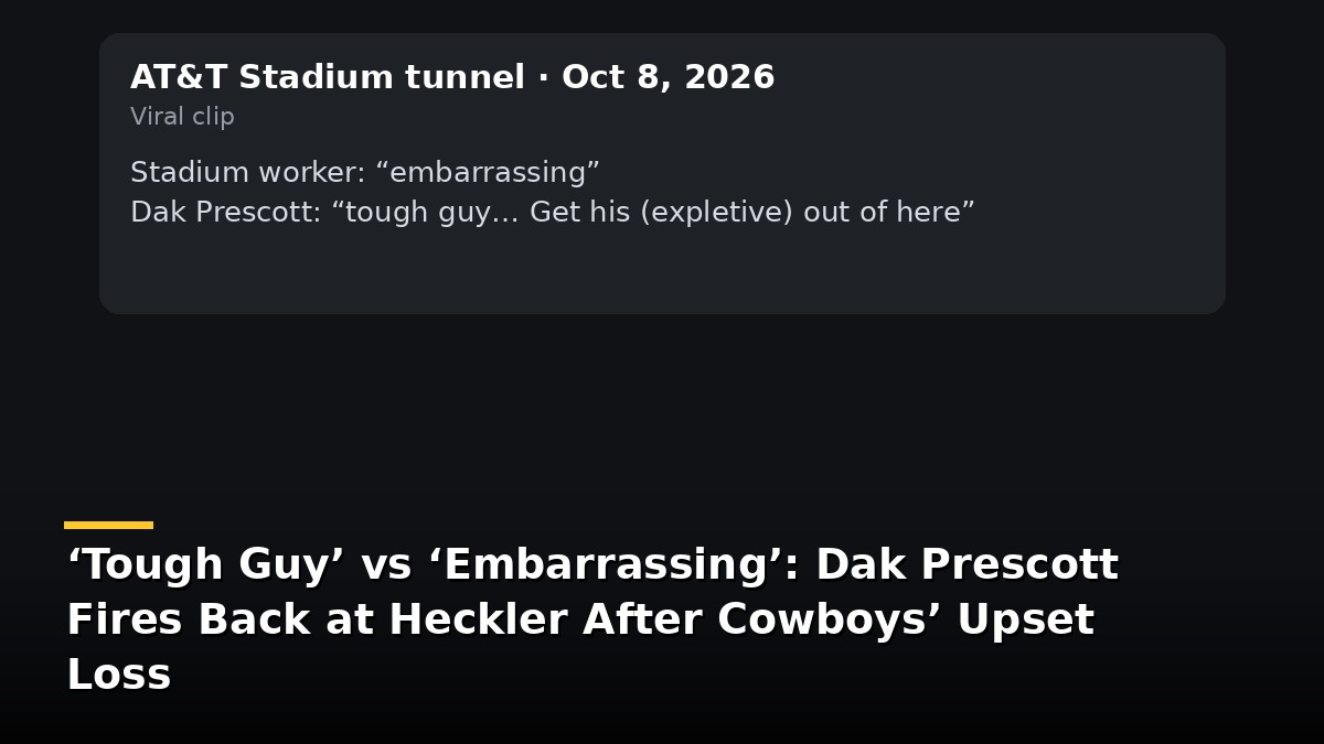 ‘Get His (Expletive) Out of Here’: Dak Prescott Fires Back at Heckler in Viral Tunnel Confrontation
