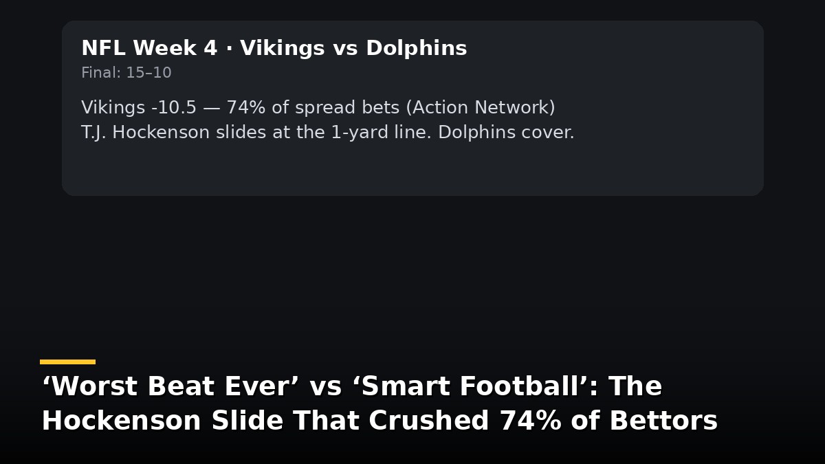 The Slide That Crushed 74% of Bettors: Hockenson Chose the Win Over the Cover in Vikings’ 15–10 Victory