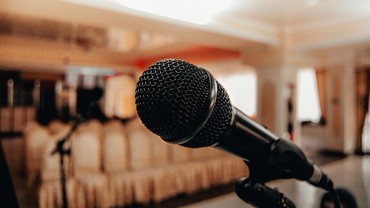 Microphone at a public meeting